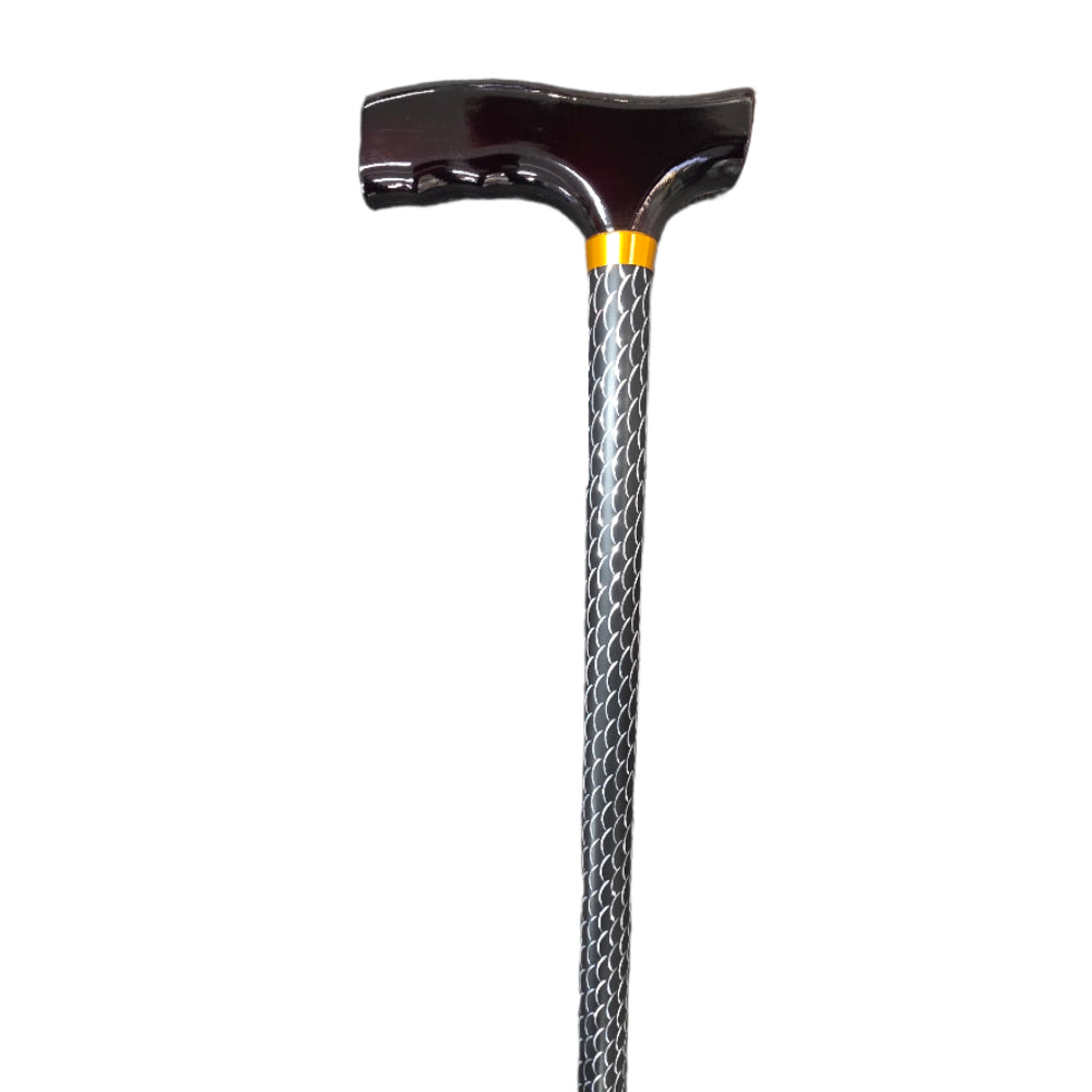 black mesh non folding aluminium walking stick