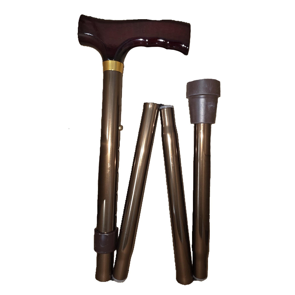 bronze folding walking stick