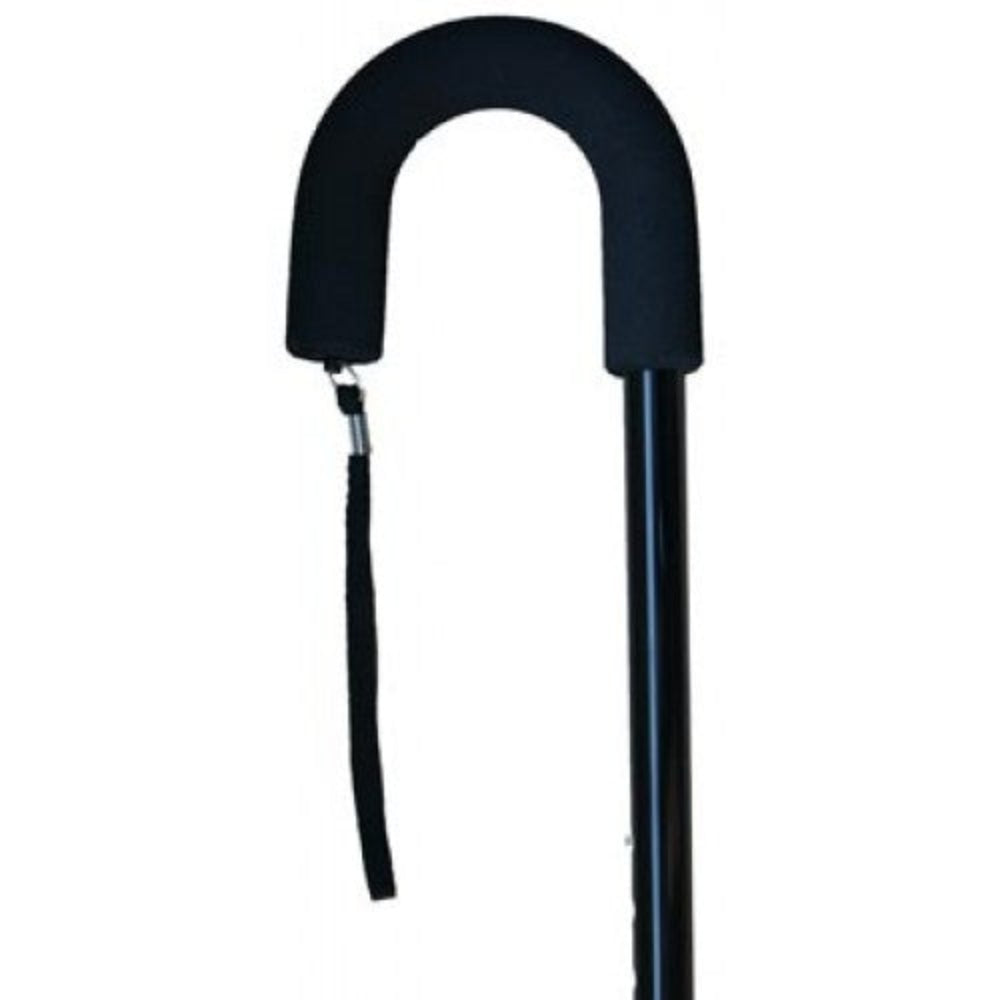 crooh handle aluminium walking stick black
