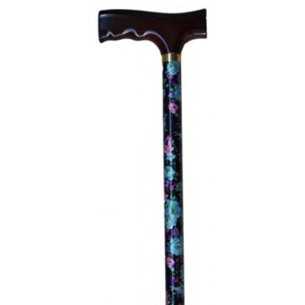 dark flower non folding aluminium walking stick