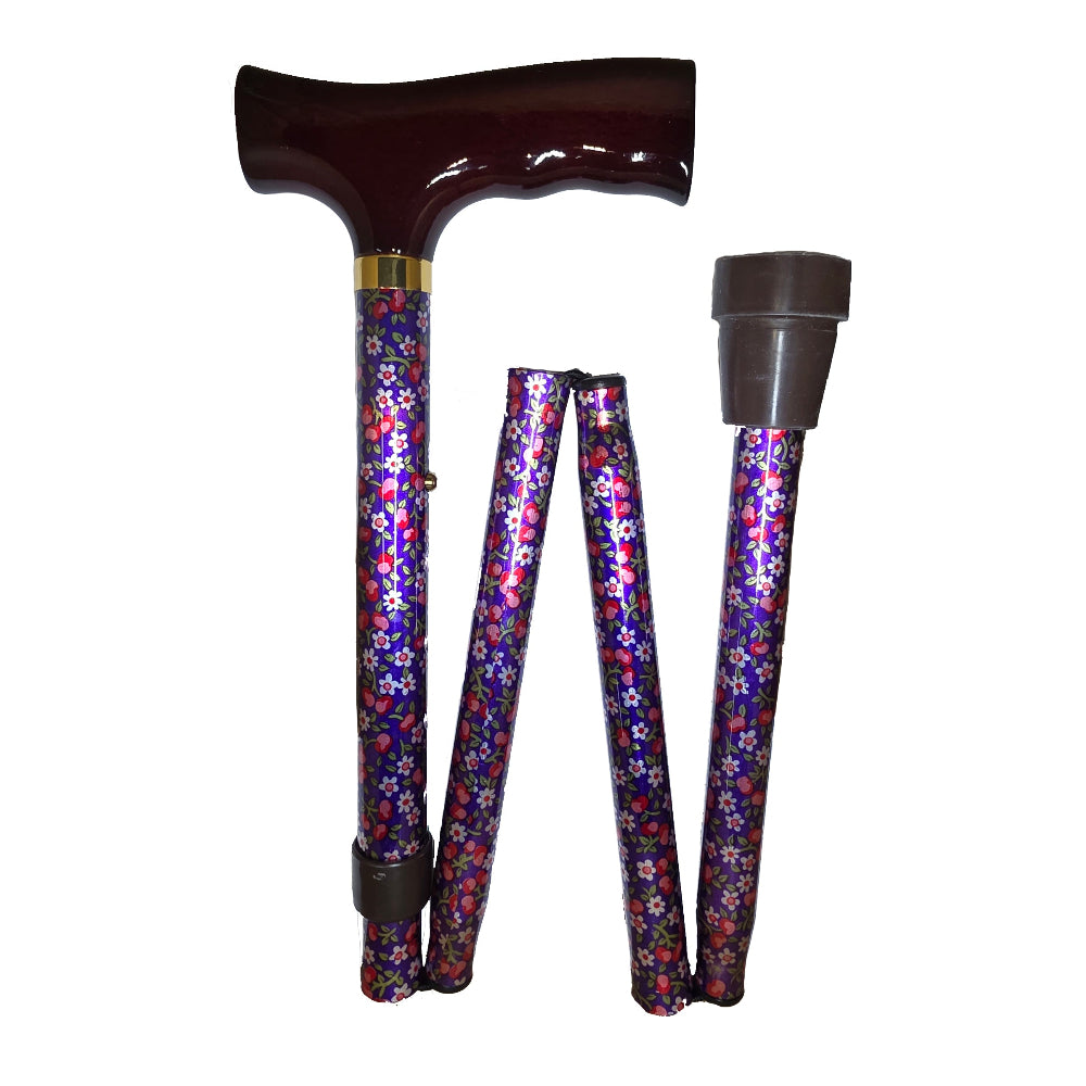 lilac daisy folding walking stick