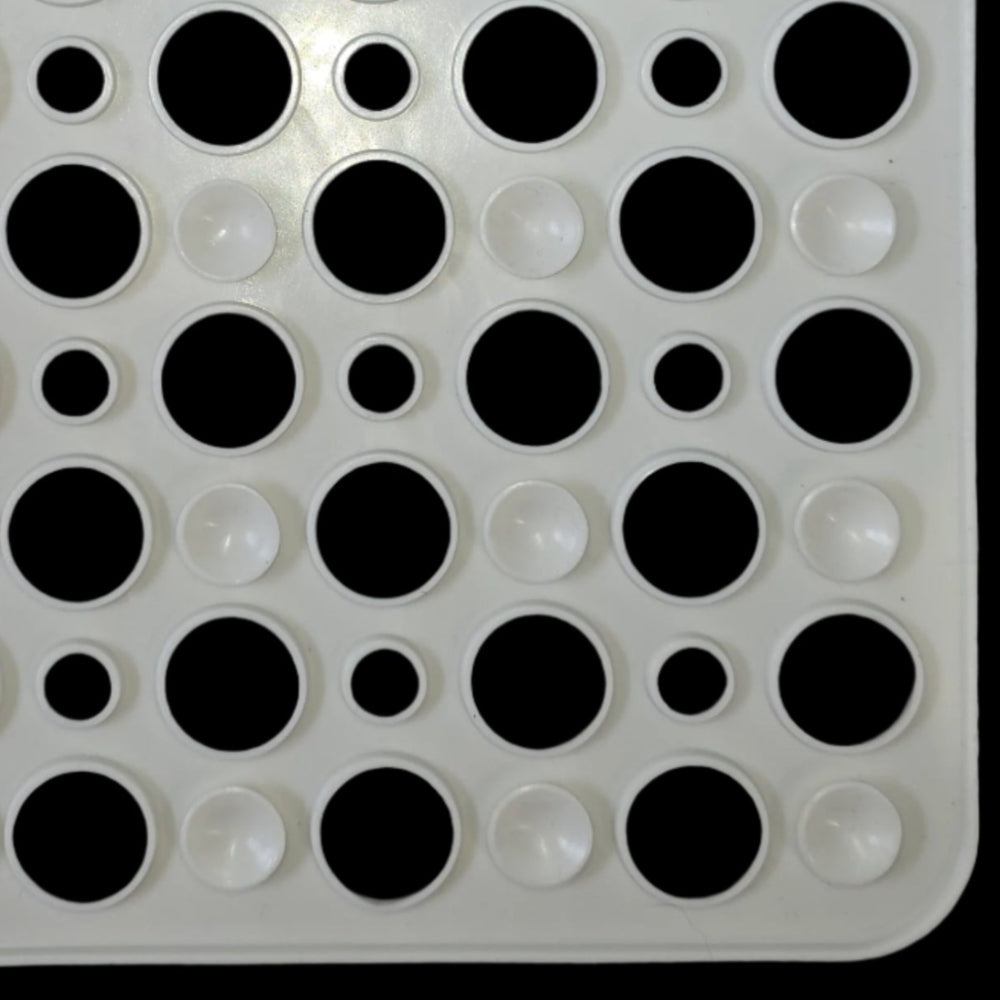 shower mat white back
